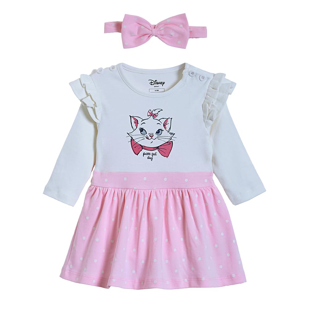 Hopscotch Girls White Full Sleeves Marie Aristocats Bodysuits With Headband (For Age  1824 Months)