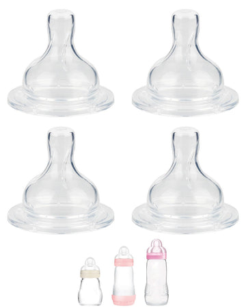 Silicone Nipple for MAM Baby Bottle, Fits All MAM Bottles, Extra Fast Flow Nipple Level 4, 6 m+, 4 Count