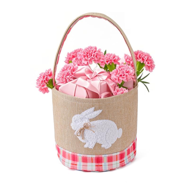 Mothers Day Gifts Baskets Empty Gift Box For Mothers Girls Kids Toddler Baby Easter Egg Basket Toy Bunny Storage Baskets Pink