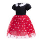 Dressy Daisy Little Girls Polka Dots Fancy Dress Up Halloween Costume Birthday Party Outfit With Mouse Ears Headband Size 5-6, R