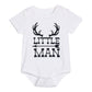 Newborn Baby Boys Girls Deer Little Man Letter Printing Plaid Shorts Outfit Set (White02, 0-3 Months)