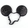 JIAHANG Black Adjustable Mouse Ears Headband, Sequin Ears With Elastic Hairband, Fashion Headwear for Unisex Infant Toddlers, Ki