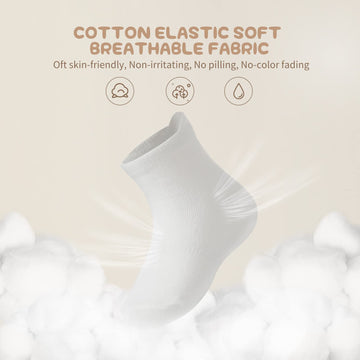 Aroveea Non Slip Grip Ankle Baby Socks 5-7 Years Old White For Toddler Boys And Girls Kids Socks 12 Pack, Cute Cotton Baby Socks
