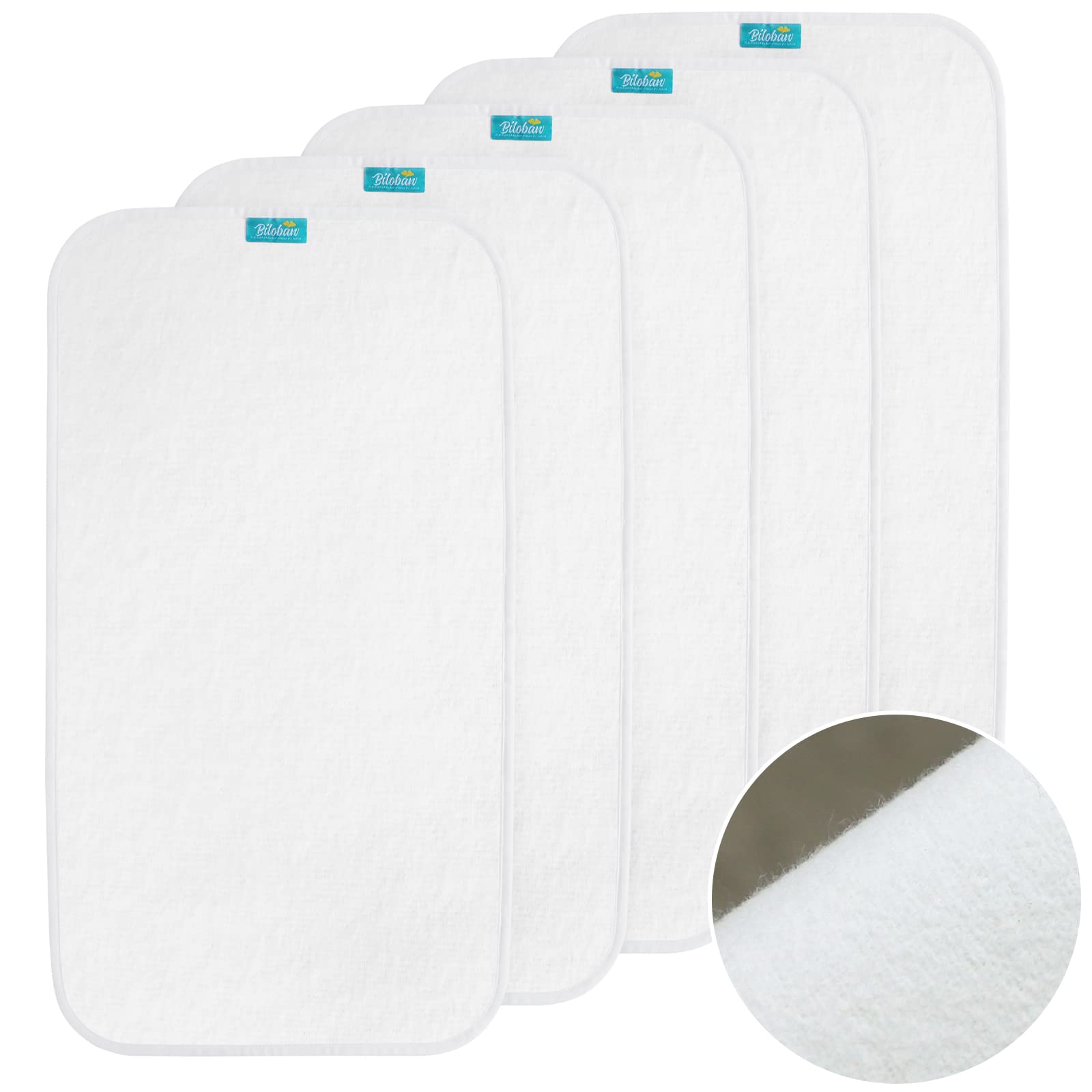 Changing Pad Liner 5 Count Waterproof Baby Diaper Changing Pad Cover 28' X 15' Larger Cotton Flannel Absorbent & Skin-Friendly
