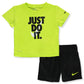 Nike Boys Dri-Fit T-Shirt & Shorts 2 Piece Set (Black w Cyber(66F026-KY2),12 Months)