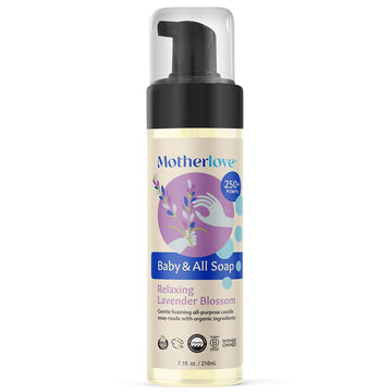 Motherlove Baby & All Soap (7.1 Oz) Gentle Foaming All-Purpose Castile Soap Made With Organic Ingredients - Relaxing Lavendar Bl