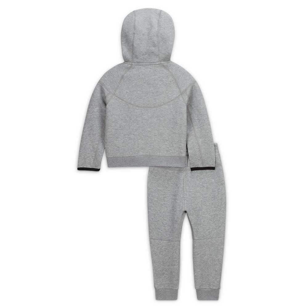 Nike Sportswear Tech Fleece Full-Zip Set Baby 2-Piece Hoodie Set (66L050-042, Dark Grey Heather) Size 24M