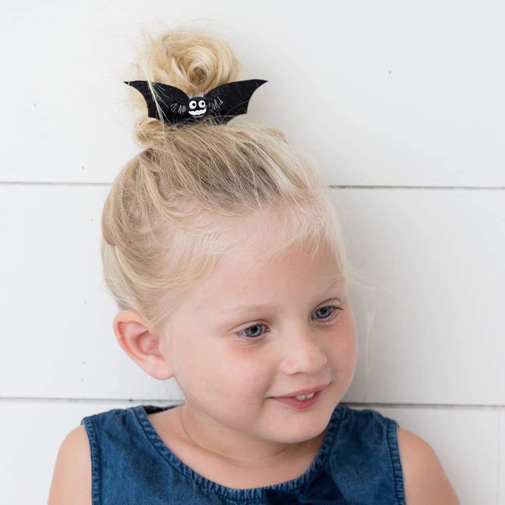 Love Sweety Baby Rose Halloween Headband Infant Pumpkin Hairband Bow Hair Clips (4Pcs Bat Wing)