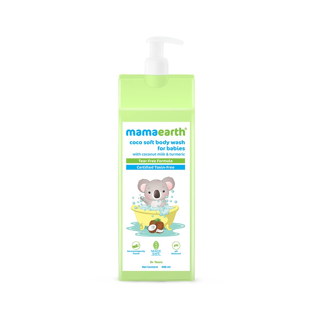 Mamaearth Coco Soft Body Wash For Babies  400 Ml | Infused With Coconut Milk & Turmeric | Tear Free Cleanser, Gently Cleanses S