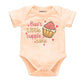 Knitroot Bua Family Special Onesies, Unisex Baby Kids Cotton Lycra Envelope Neck Half Sleeve Peach Romper, Bodysuit, Sleepsuit, 