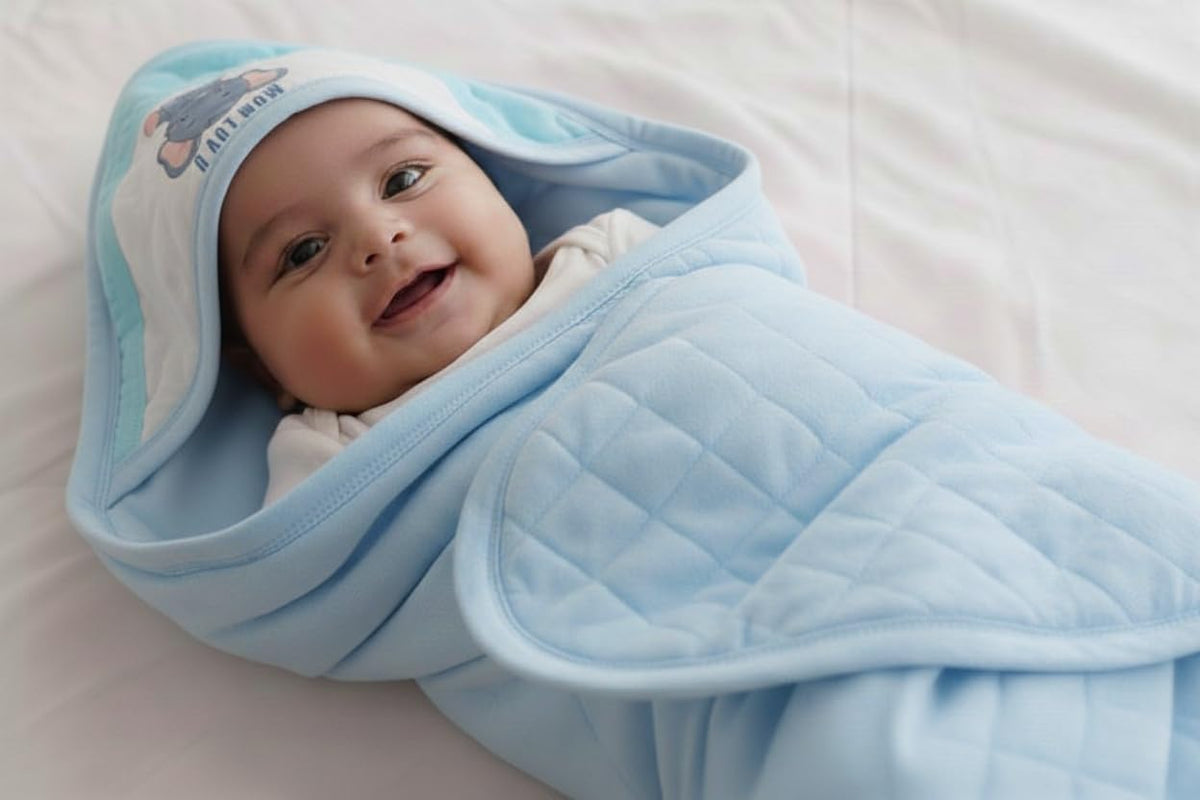 Hornbill Enterprises Hooded Wrapper, a Soft and Cozy Baby Towel Designed for Newborns (012 Months). Its Easy to wrap Your Litt