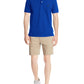 Nautica Mens Short Sleeve Solid Stretch Cotton Pique Polo Shirt, Bright Cobalt, Medium