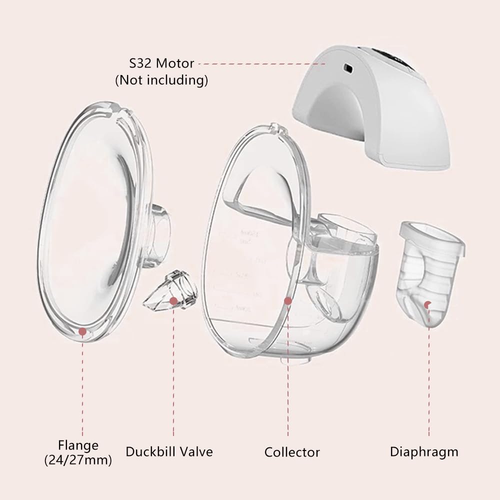 1Pcs S32 Breast Pump Milk Collector Cup Compatible With Ncvi Nicegreen Nuliie Zooawa Sunnaltree S32 Wearable Breast Pump, Collec