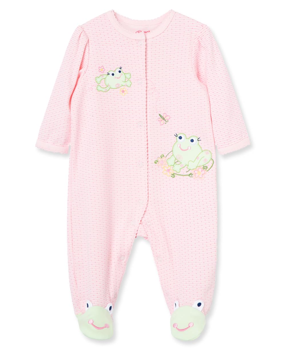 Little Me Baby Girls Infant And Toddler Bodysuit Footies, Pink, 6 Months Us