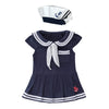 Lxkikmm Baby Girl Nautical Dress Sailor Suit Jumpsuit Romper With Hat
