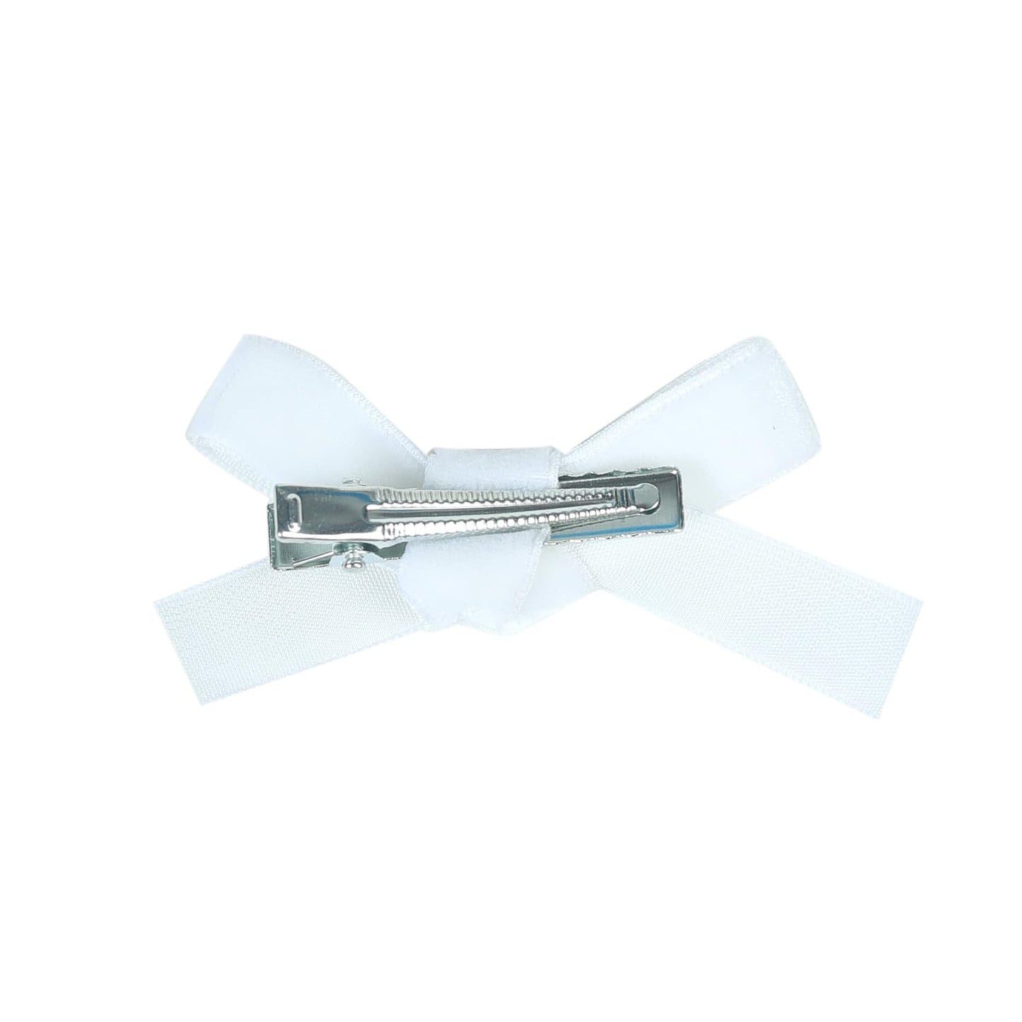 Cute 3.2' White Assorted Velvet Bow Hair Clips For Baby Girls, Toddlers, Kids, And Teens - 2 Pack