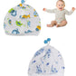 Ekan Baby Caps Set Of 2 With All Round Flap In Stylish Color And Designs Made Of Pure Soft Cotton Hat Multicolour