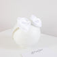 0-12 Newborn Baby Baptism Pearl Headband With Bow In White Christening Headband With Satin Bow, Pearl Rhinestone Band (Cream(0-3