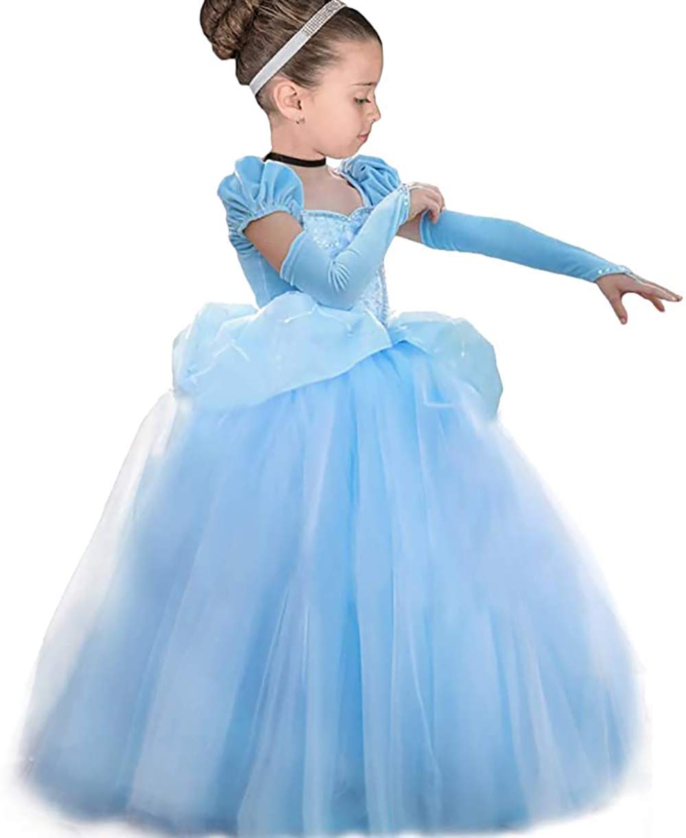 Tolafio Cinderella Dress Princess Costume Halloween Fancy Party Dress Up Outfit WBBAPB081Q7QFS1