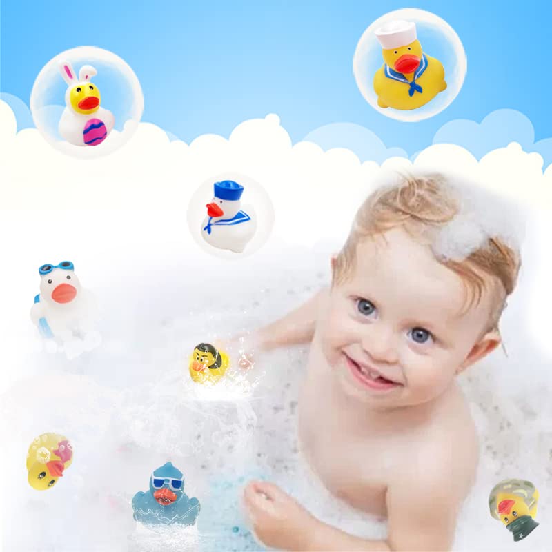 WQTHE 60 Pack Rubber Duck for Jeeps Ducking - 2.3 Inch Bulk Floater Duck for Kids - Baby Bath Toy Assortment - Party Favors, Bir