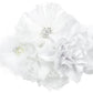 My Lello Baby Headband Shabby Fabric Flower Cluster Stretchy Elastic White
