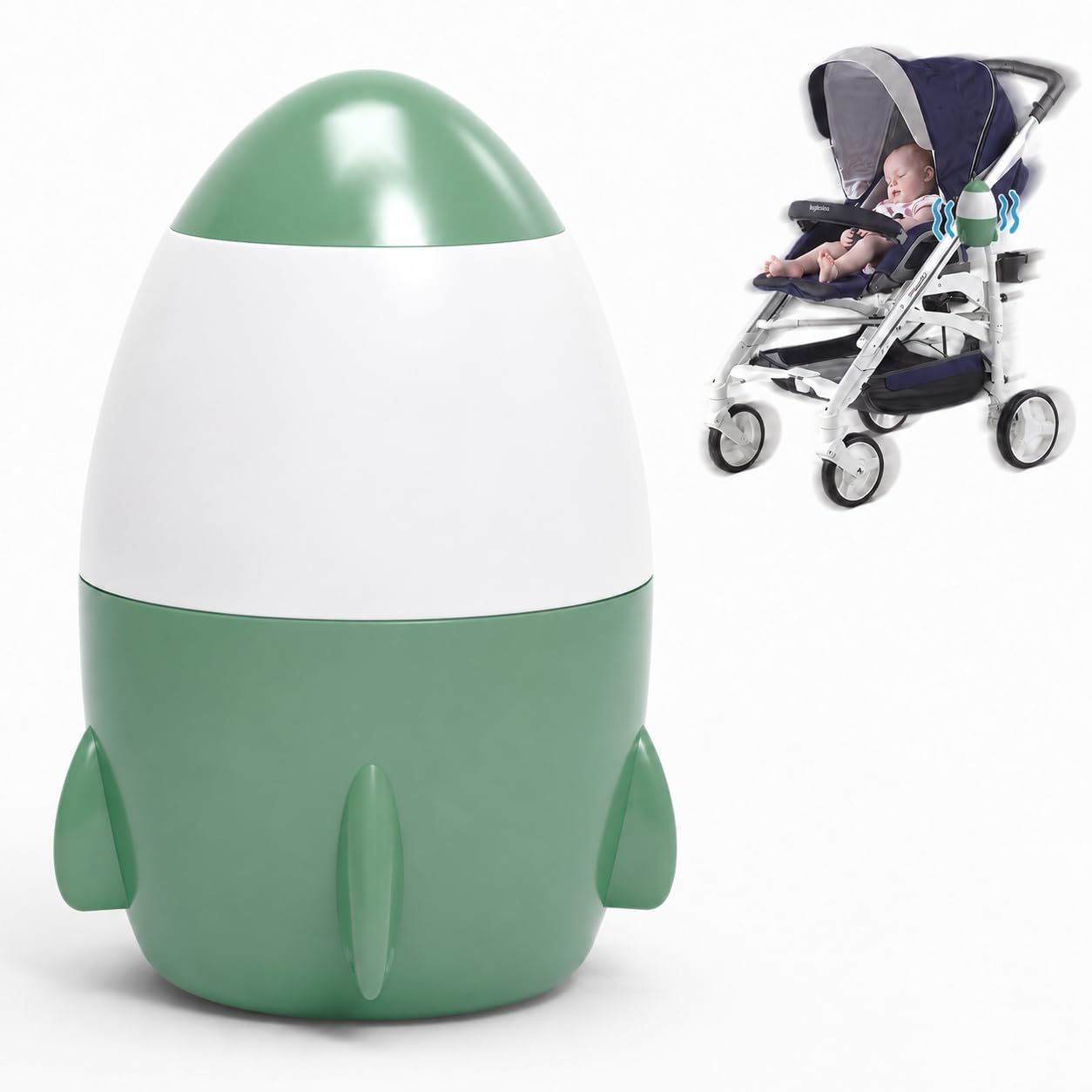 TUWEIPAIKE Hands-Free Rocker with 5-Speed Settings and 40-Minute Timer, Baby Stroller Vibrating Soothing Device Gently Rocks Any