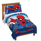 Jay Franco Marvel Super Hero Adventures Go Spidey 4 Piece Toddler Bed Set - Super Soft Microfiber Bed Set Includes Toddler Size