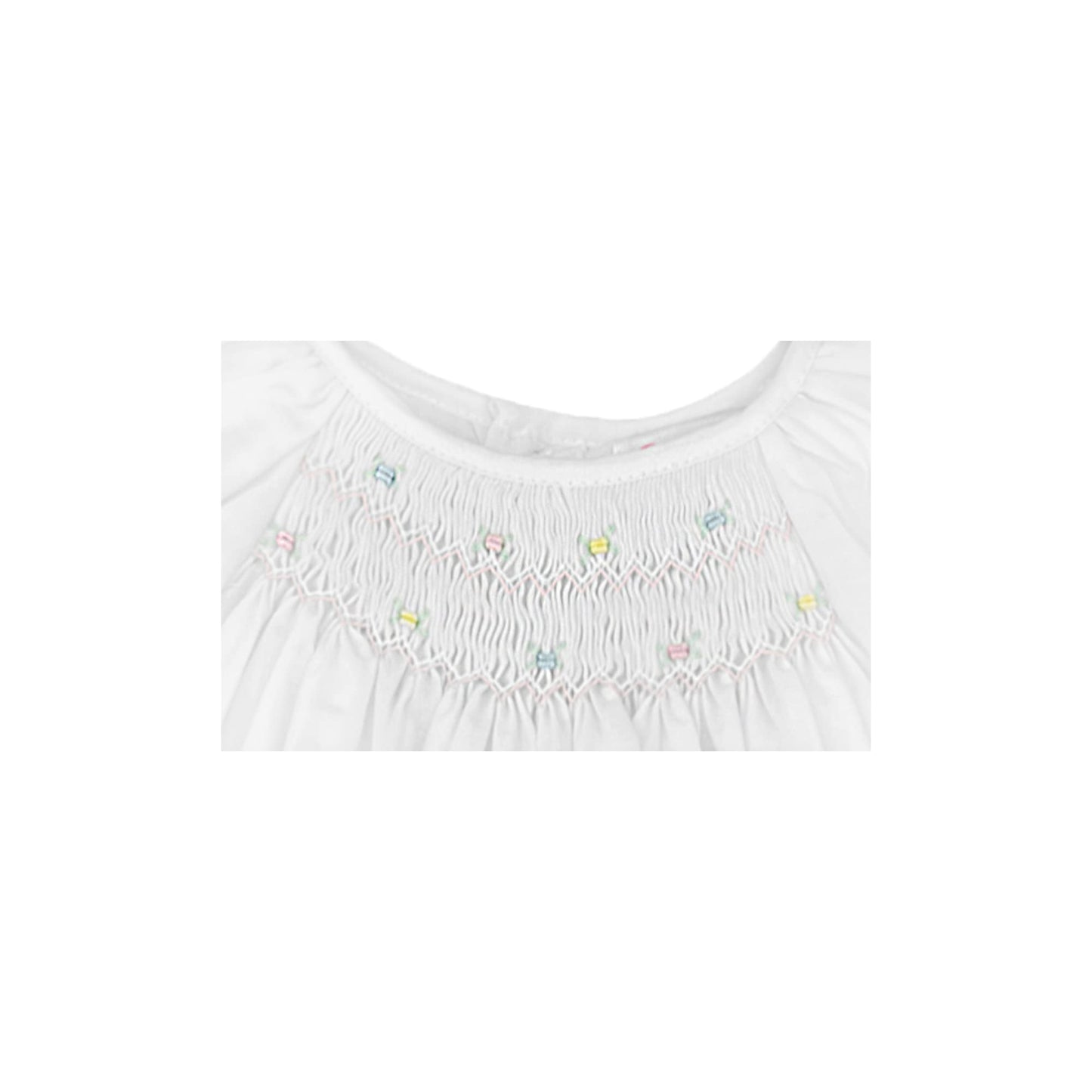Petit Ami Baby Girls' Daydress With Embroidered Hem, Preemie, White