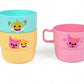 Pinkfong Cup With Handle-3P Family Plastic Cups (230Ml) : 3Pcs 1 Set