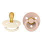 Bibs Pacifiers, Natural Rubber Baby Pacifier, Symmetrical Nipple, Pack Of 2, Bpa Free Soother, 0+ Months, Size 2 Ivory & Blush,