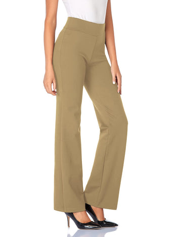 Tapata Womens 34 High Waist Stretchy Bootcut Dress Pants Tall, Petite, Regular For Office Business Casual Oatmeal S04
