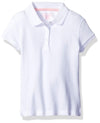 Nautica Girls School Uniform Short Sleeve Polo Shirt, Button Closure, Soft Pique Fabric, White, 20 Plus
