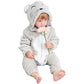 Michley Newborn Baby Winter Hooded Romper Flannel Infant Jumpsuit Outfit, Mouse, 19-24Months, Size 100