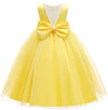 Toddler Girl Birthday Yellow Dress, Party Wedding Flower Christmas Earster Sleeveless Floor Length Tutu Tulle Dance Gown 5-6 Yea