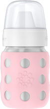 Lifefactory 8-Ounce Stainless-Steel Vacuum-Insulated Wide-Neck Baby Bottle With Hard Sippy, Desert Rose (Ls2221Wdr4)