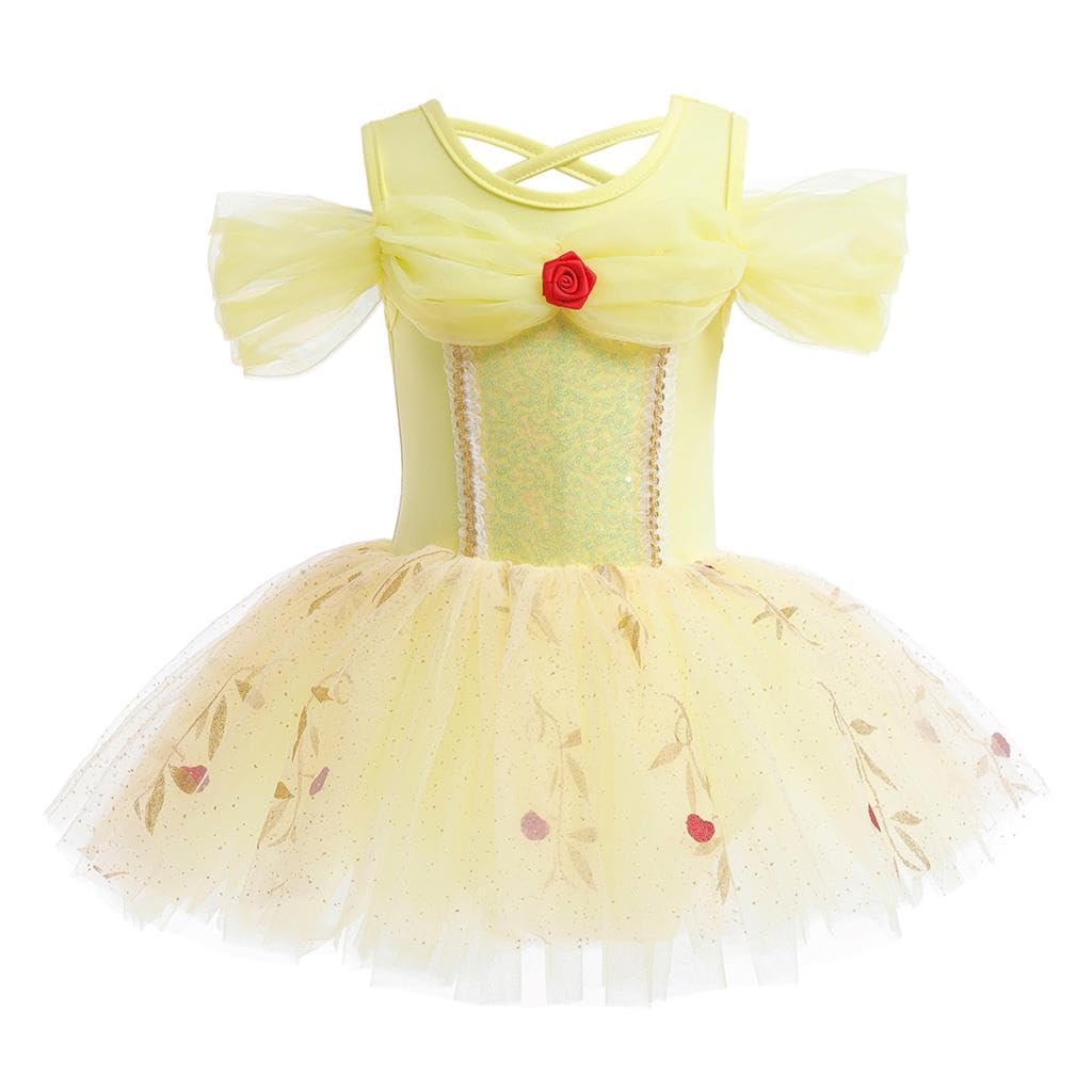 Dressy Daisy Toddler Girls Beauty Princess Ballet Tutu Dress Leotard Tulle Skirt Sparkling Ballerina Outfit Dancewear Size 3T - 