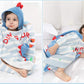 Tonwhar Kids Bath/Pool/Beach Hooded Poncho Towel-Cartoon Animal Pattern Cotton Beach Towel For Baby And Kids (Dinosaur, 1-4 Year