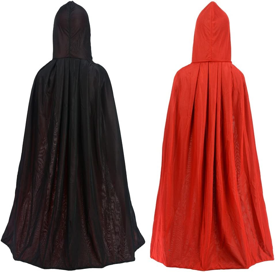 Gardeningwill Double Face 55' Red Black Hooded Halloween Easter Christmas Cloak Goth Vampire Priate Cape