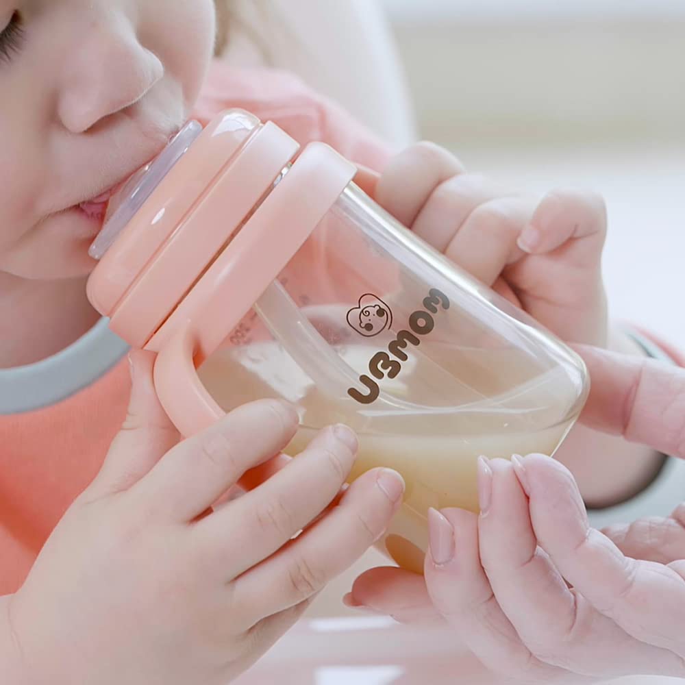 Ubmom No-Spill, Backflow Prevention Sippy Cup With Straw, Ppsu Learner Cup With Handle For Baby And Toddlers, Bpa Free, 6.76Oz (