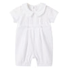 Pureborn Baby Boys Baptism Romper Short Sleeve Christening Outfit One-Piece Coverall 6-9 Months White