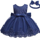 Tuiji Formal Prom Pageant Wedding Girls Dresses A-Line Knee Length Tutu Ruffle Dress Princess Party Infant Baby Dress 6M Navy Bl