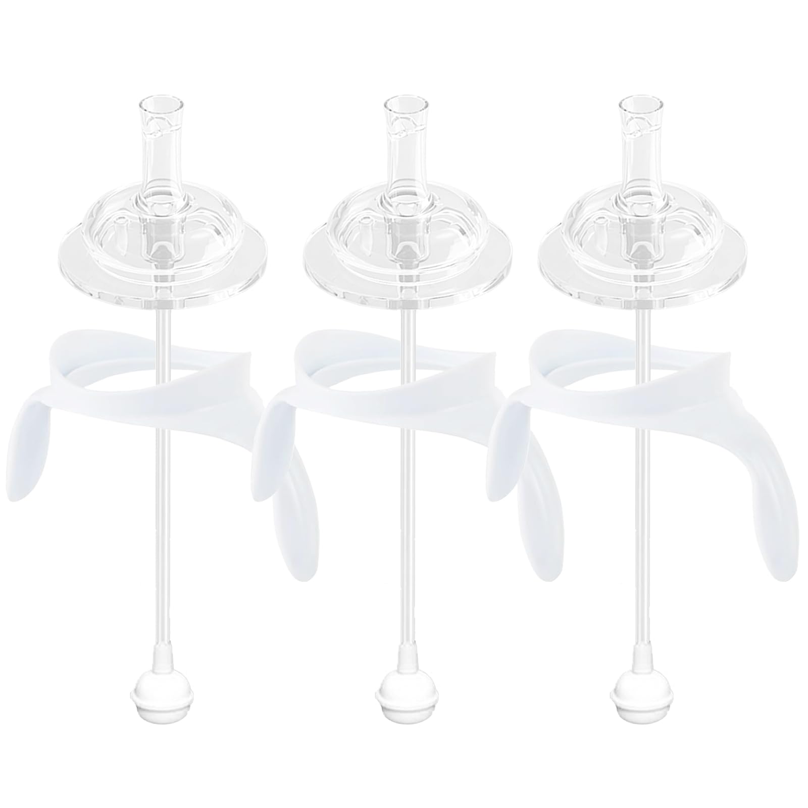 Straw Sippy Cup Conversion Kit for Philips Avent Anti-Colic Baby Bottles, Soft Top and Weighted Straw Transition Kit with Handle