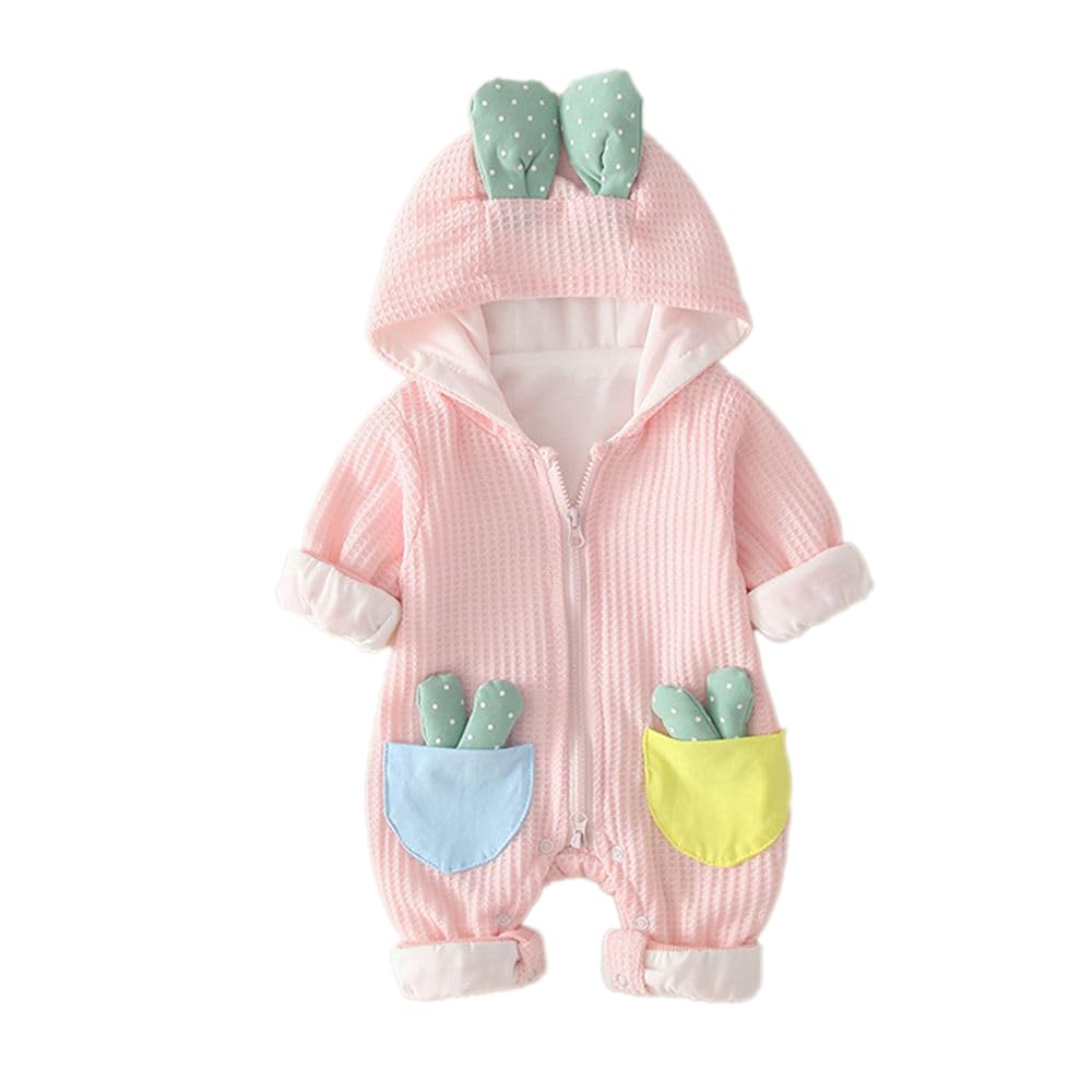 Hopscotch Baby Girls Embellished Print Full Sleeves Pink Footies & Bodysuits For Ages (1218 Months)