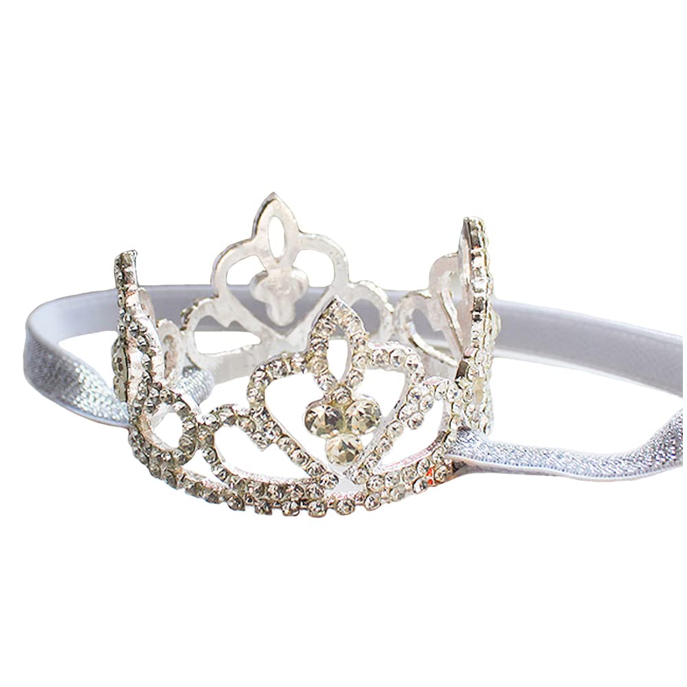 Elesa Miracle Little Girl Crown Baby Girl Infant Toddler Crystal Crown Tiara Headband Baby Photography Headband Props