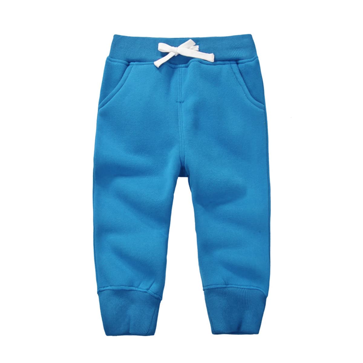 CuteOn Unisex Toddler Jogger Pants Kids Cotton Elastic Waist Winter Baby Sweatpants Pants 2Years Sky Blue