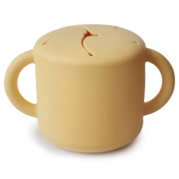 Mushie Silicone Snack Cup  Spill Proof Food Container For Toddler And Baby (Daffodil)