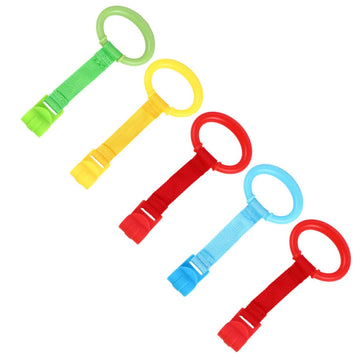 Hohopeti 5pcs Pull Rings Boy Girl Stand Up Learning Tools Nursery Crib Hanging Rings for Boy Girl Walking Assistance Safe and Li