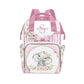 YallLocoMo Custom Diaper Bag Backpack for Girls Boys Kids Pink floral Baby Bow Elephant Gift the Best: Spacious Waterproof Nappy