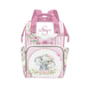 YallLocoMo Custom Diaper Bag Backpack for Girls Boys Kids Pink floral Baby Bow Elephant Gift the Best: Spacious Waterproof Nappy