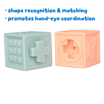 Litand Soft Stacking Blocks for Baby - Sensory Montessori Toys Toddler Activities - Gifts for Boy Girl 6 9 12 18 Months 1 2 3 Ye